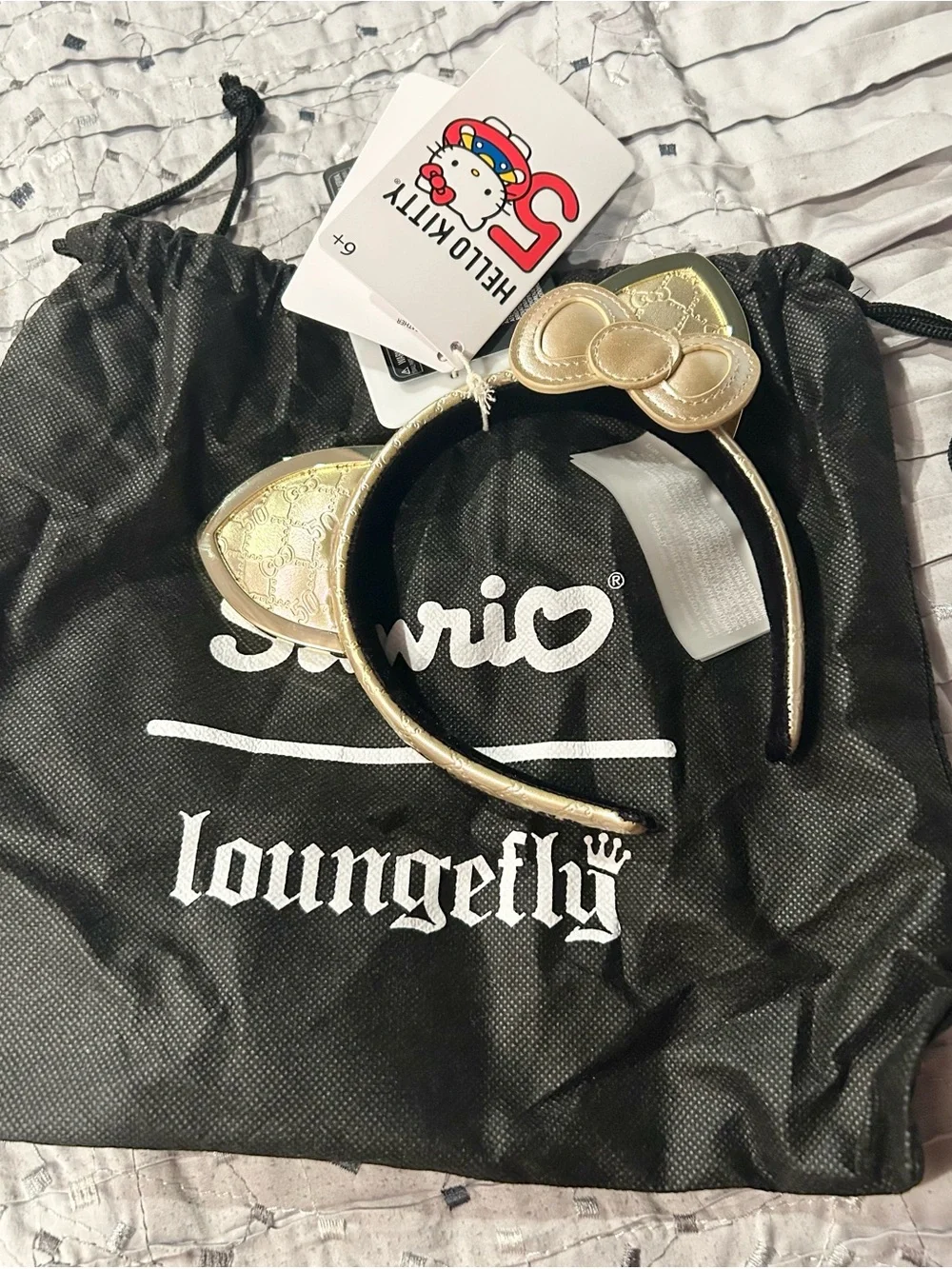 Loungefly Sanrio Hello Kitty 50th Anniversary Metallic Gold Ears